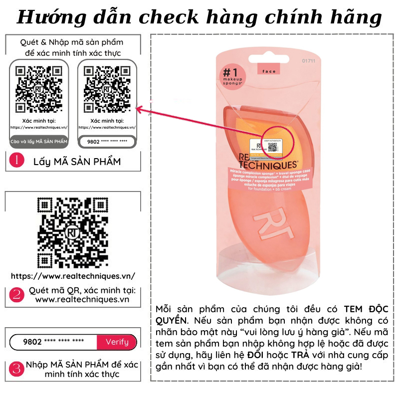 Miếng Mút Trang Điểm Kèm Hộp RT Real Techniques Miracle Complexion Sponge & Travel Case 01711